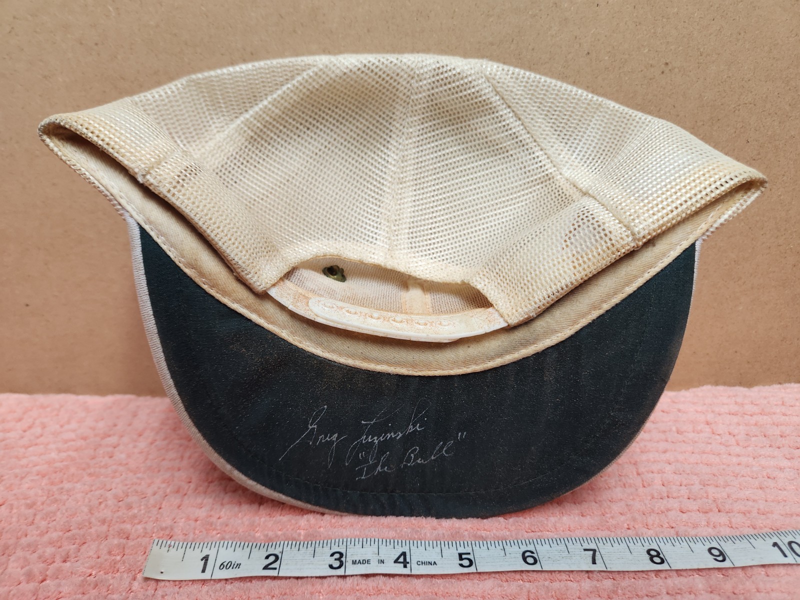 VTG Greg Luzinski AUTOGRAPHED Hat Angeuser Busch Hat w/ VTG Pins "DiMag" ESTATE