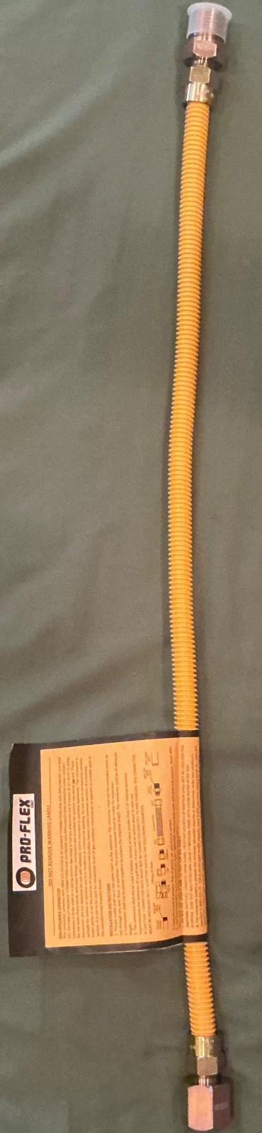 NEW PRO-FLEX 24” Corrugated Yellow Epoxy Coated 1/2" MIP (3/8) FIP x 1/2" FIP