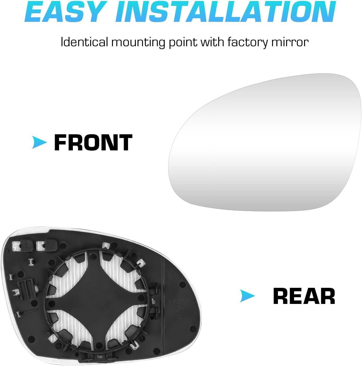Driver Left Side Heated Convex Mirror Glass - Side View Replace for Fit for 2005