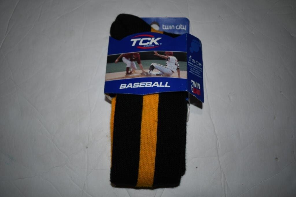 TCK S NWT Baseball Stirrup Socks (Black/Yellow) TCK Socks
