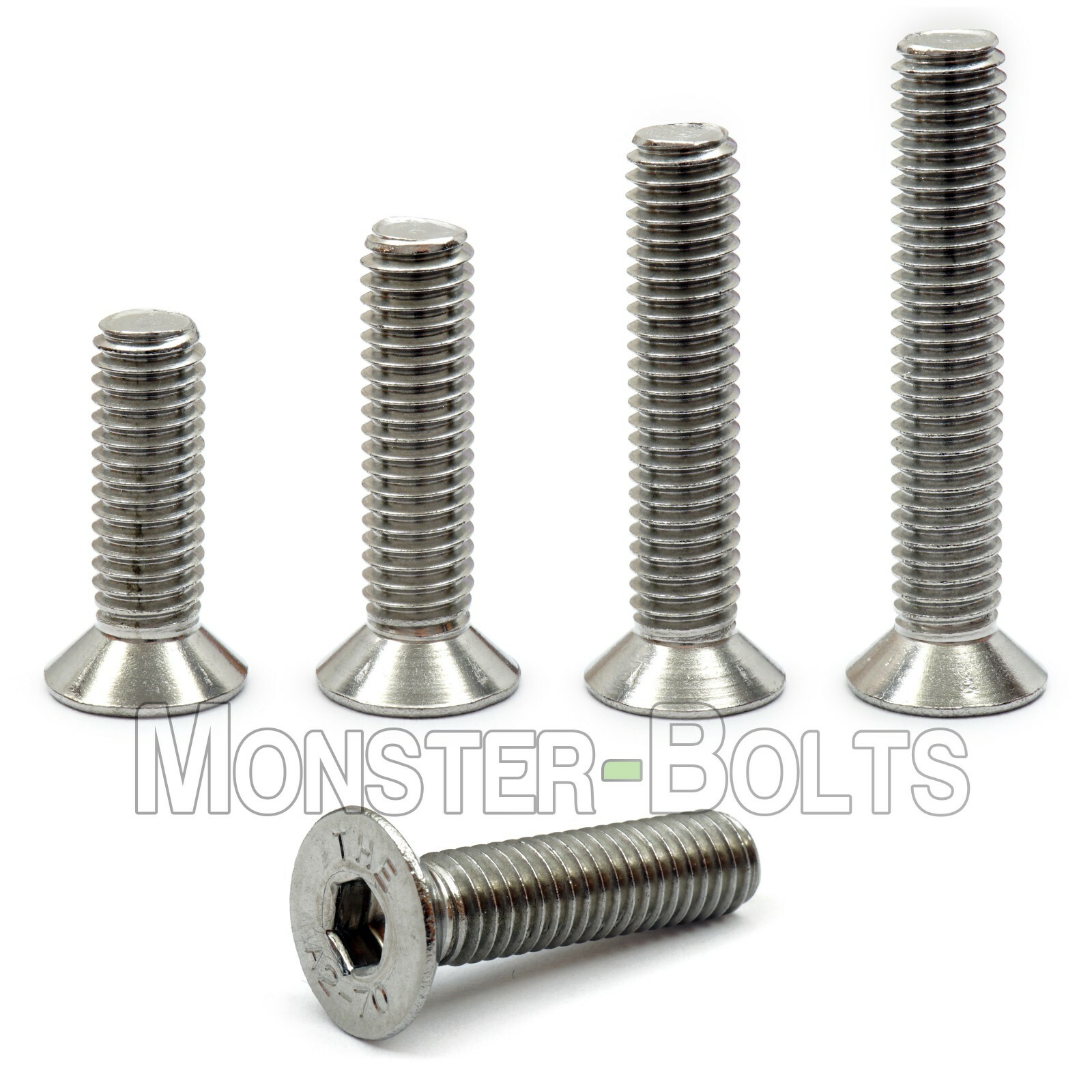 #4-40 Stainless Steel Flat Head Socket Cap Screws, SAE 82° Countersunk 18-8 A2