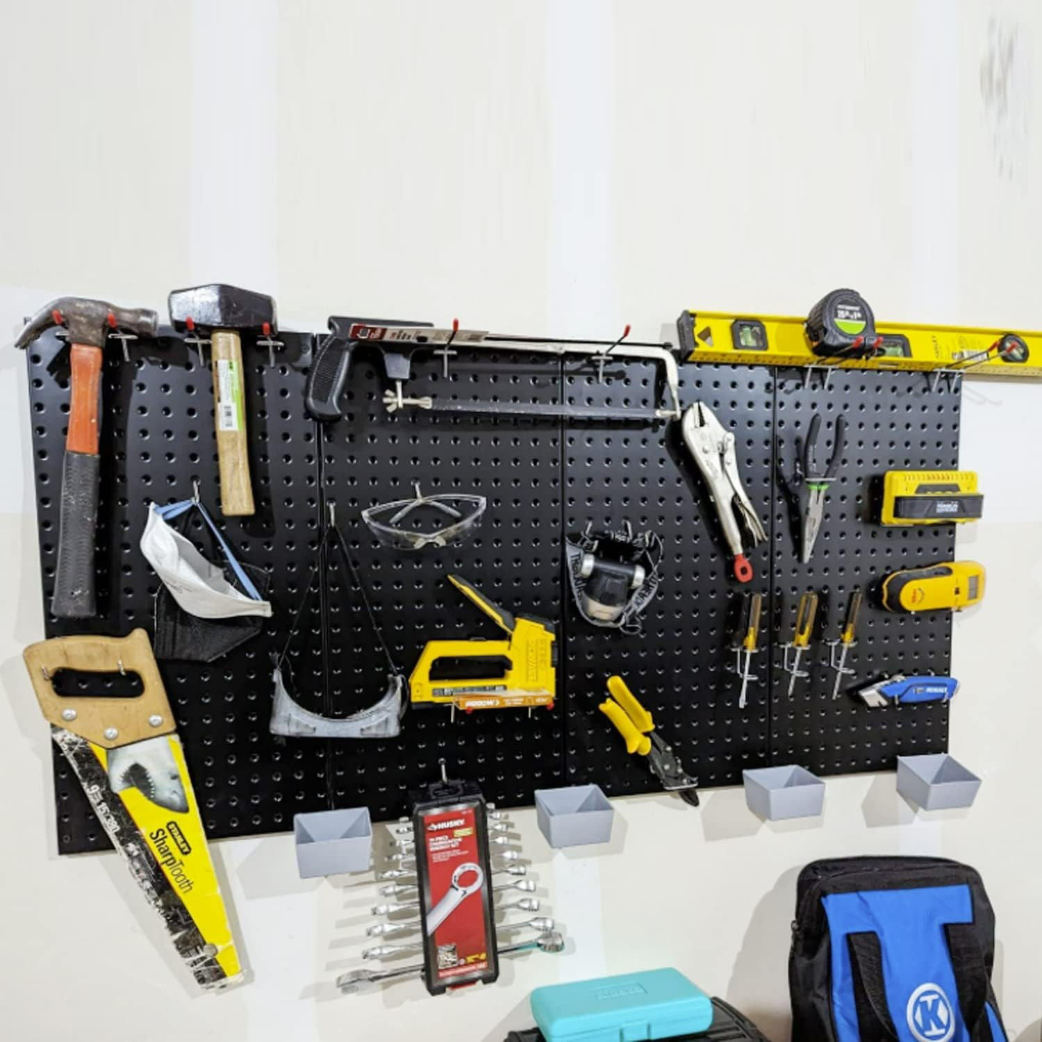 Pegboard Organizer Garage Storage - 48Pcs Pegboard Hooks Set, Pegboard Tool Orga