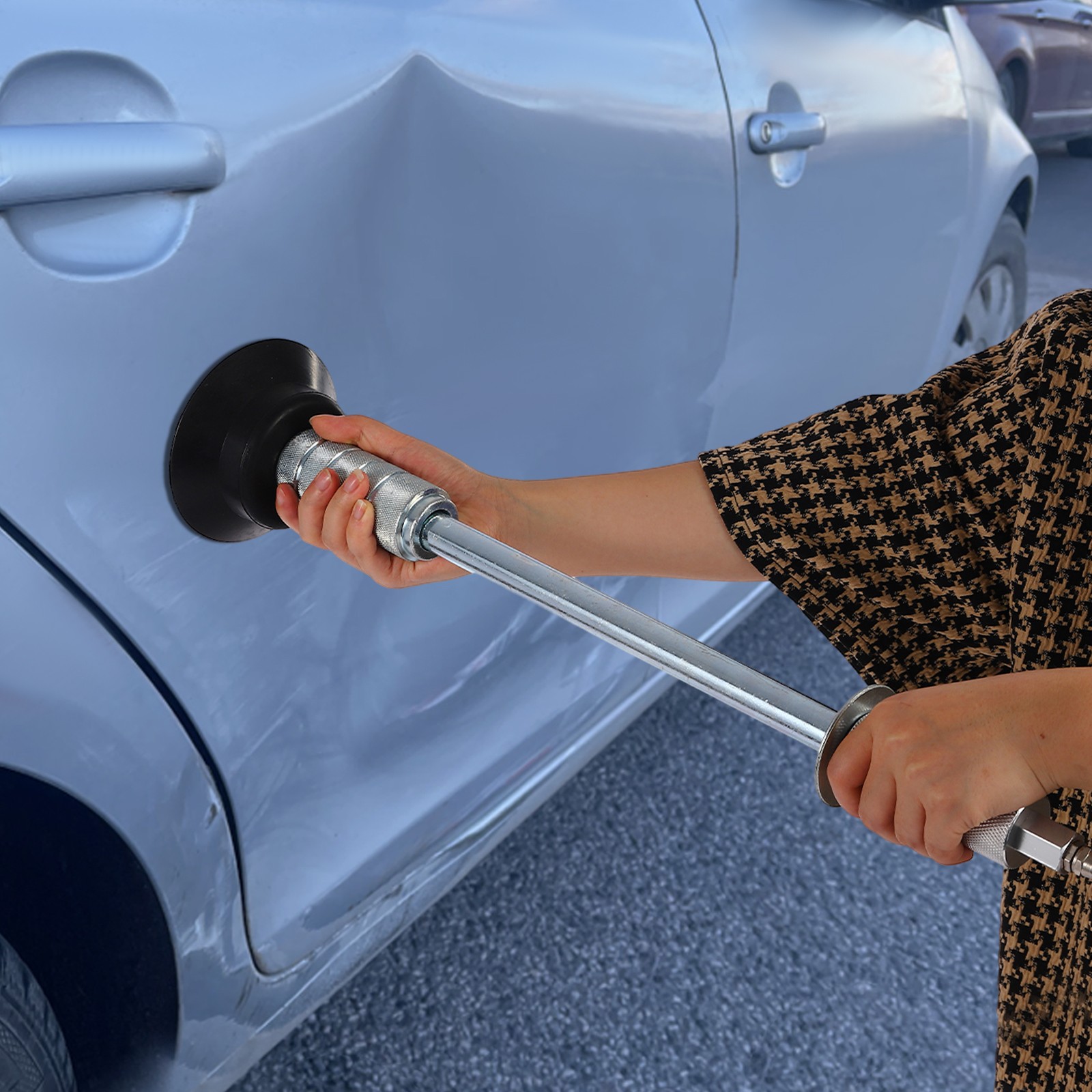 Air Pneumatic Dent Puller Car Auto Body Repair Suction Cup Tools w/ Slide Hammer