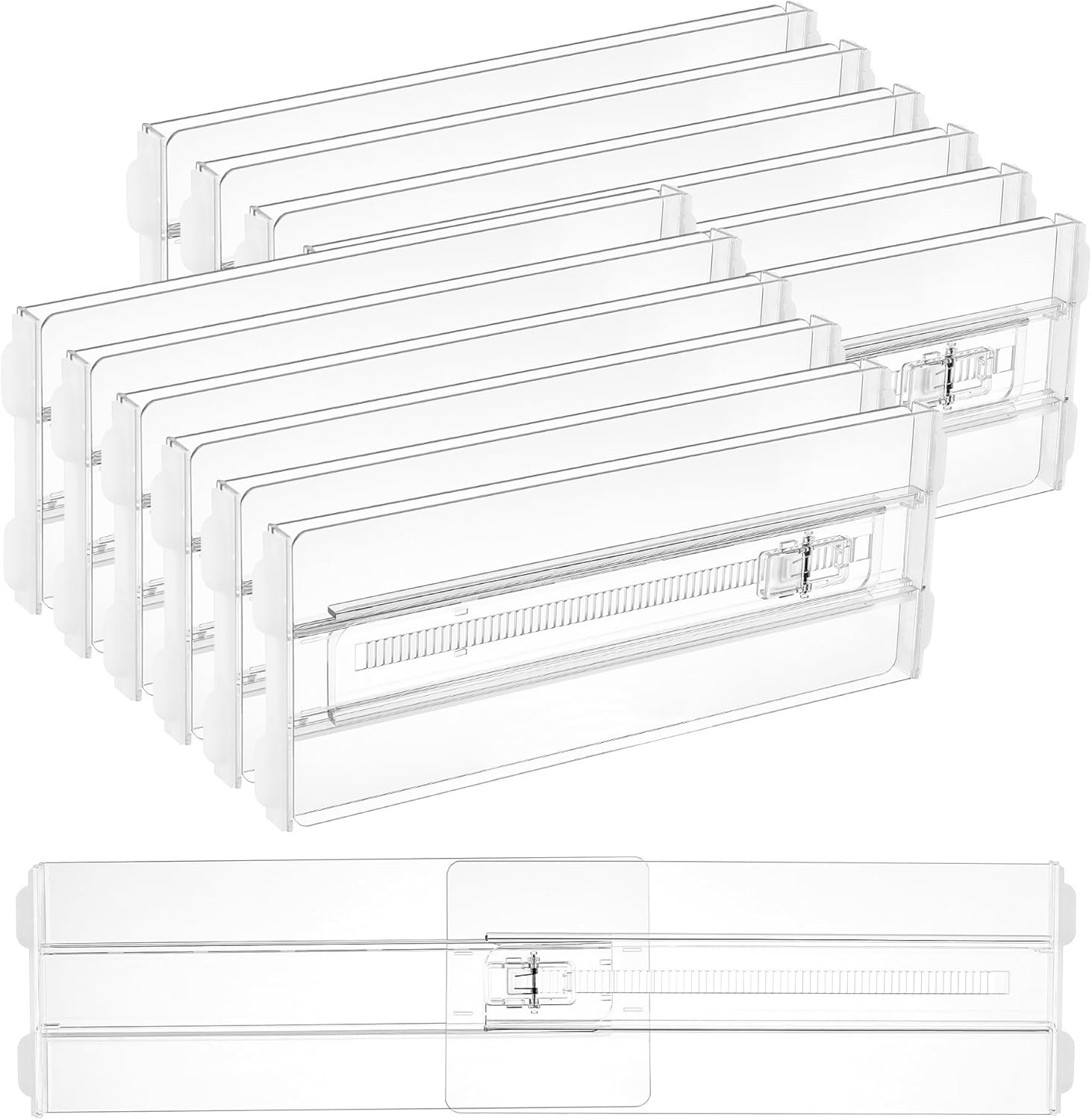 12 Pack Drawer Dividers for Clothes, 4' High 10.2'-16.5' Adjustable Expandable