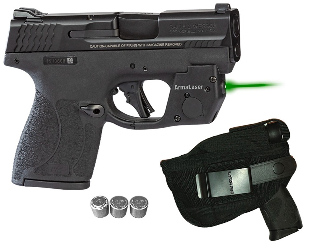 Arma Laser TR40G Touch-Activated GREEN Sight - S&W Shield PLUS w/Tactial Holster