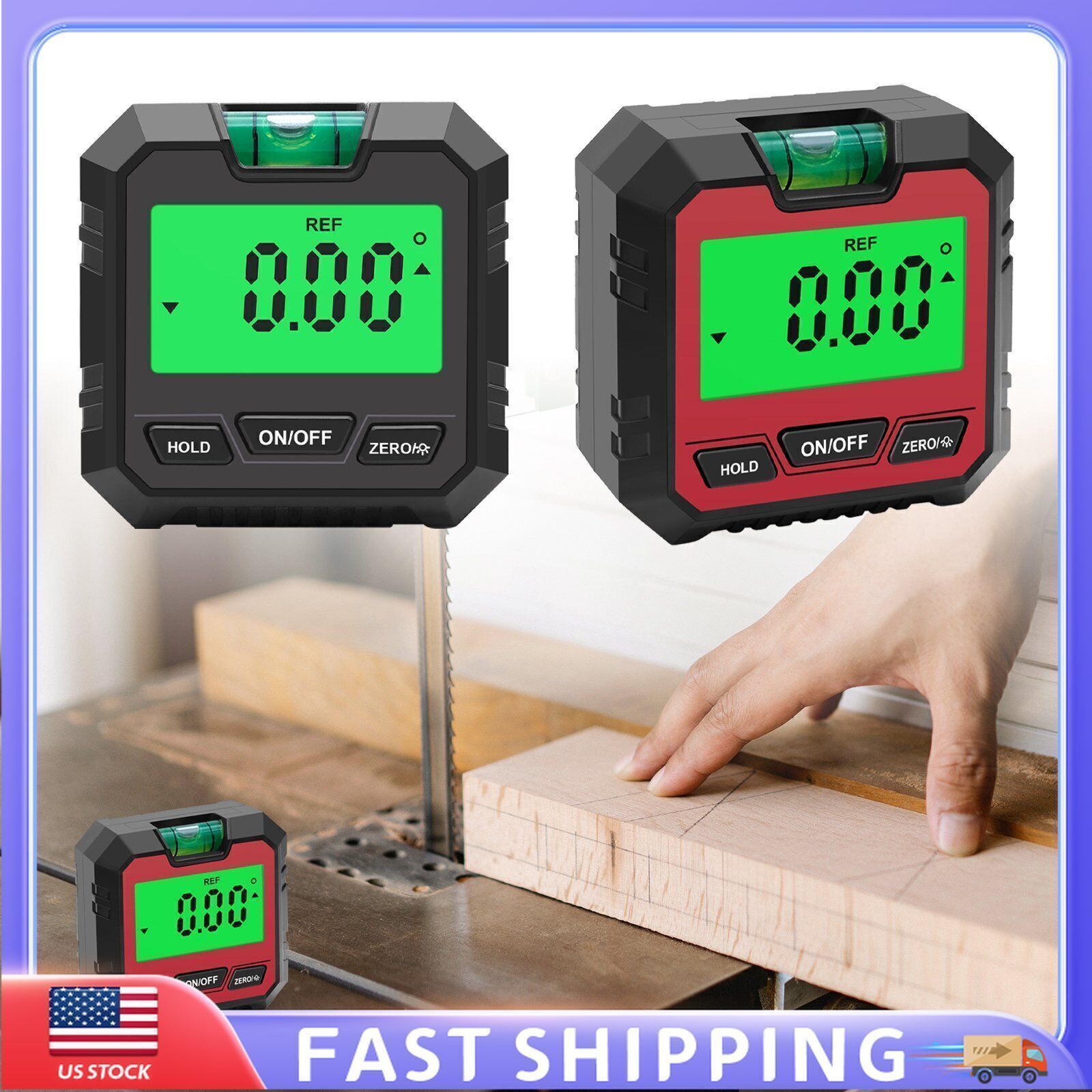 360° LCD Magnetic Digital Inclinometer Protractor Level Box Gauge Angle FindermO