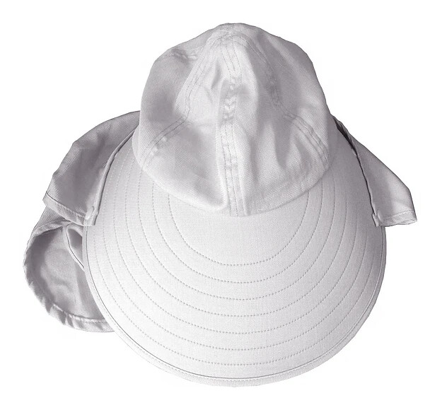 Silver EMF-Protective Sun Hat with Removable Mesh Face Covering and Cotton Pouch