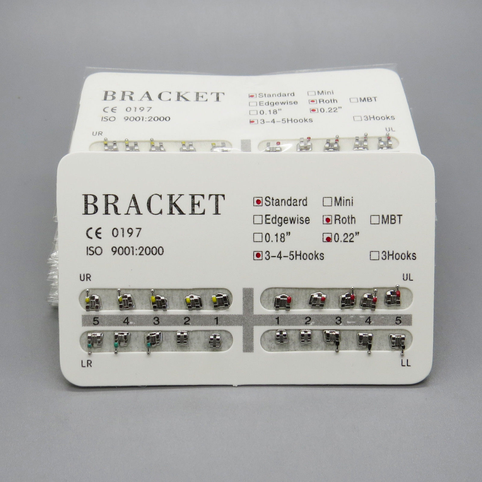 10 Kits Dental Orthodontic Metal Brackets Standard Roth Slot.022 3 4 5 Hooks
