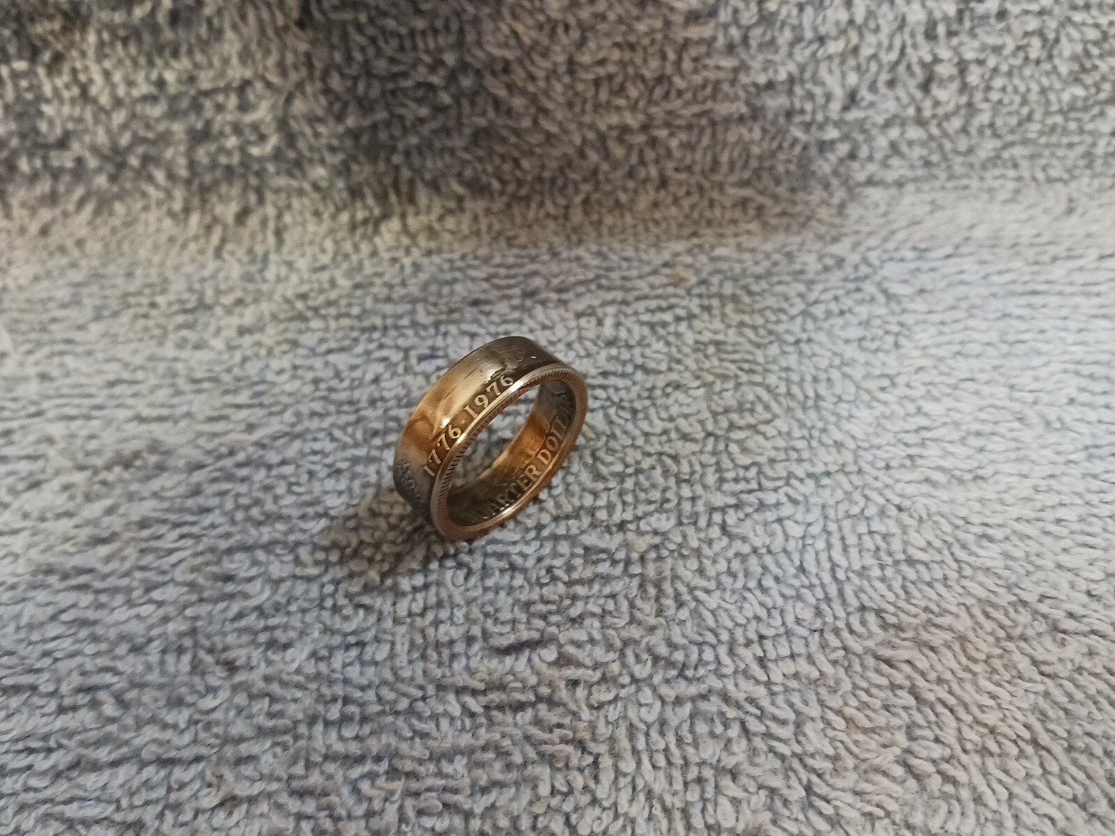 1976 Bicentennial Washinghton Quarter  size 8  coin ring  handmade  #2