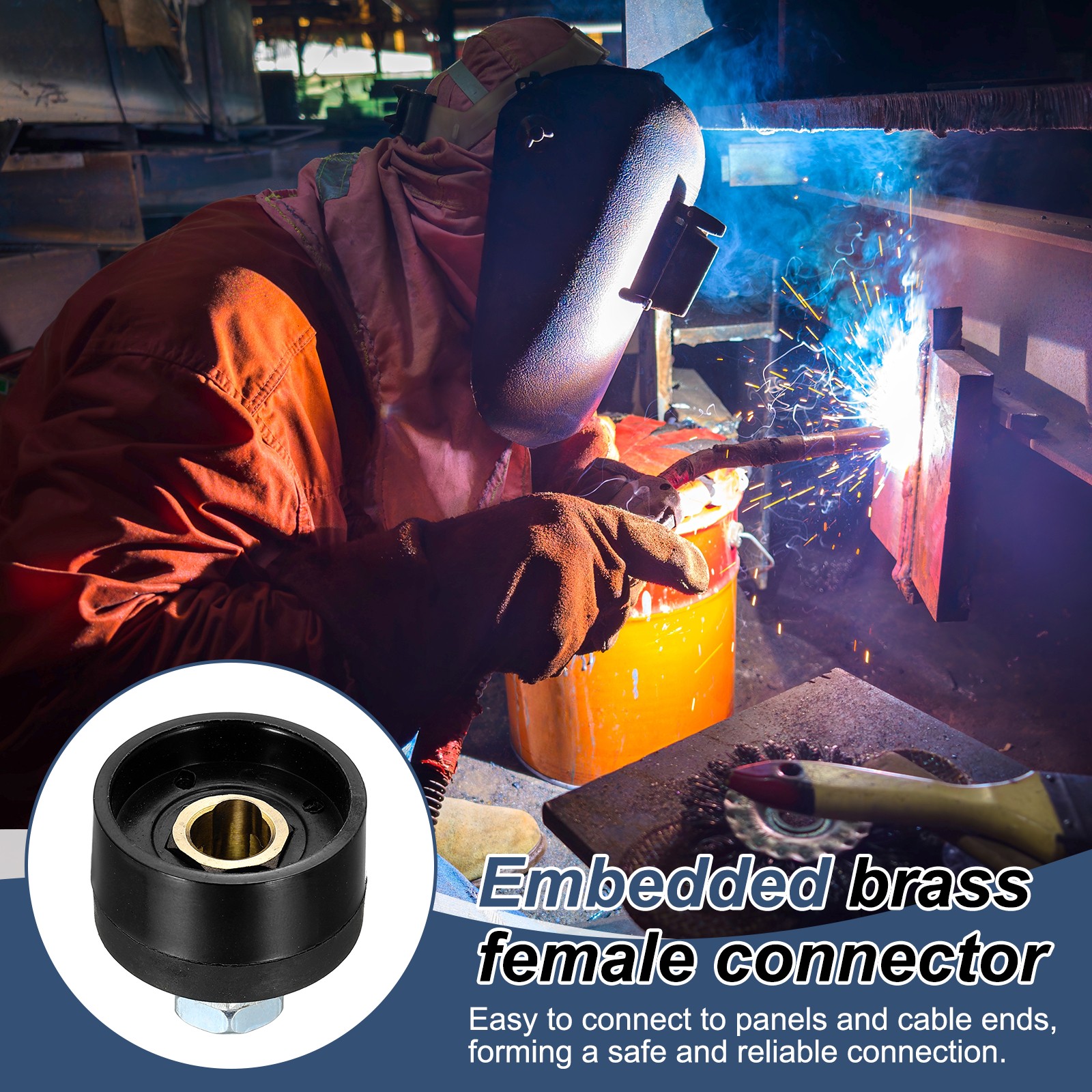 Welding Cables Panel Connector Socket DKJ10-25 Black