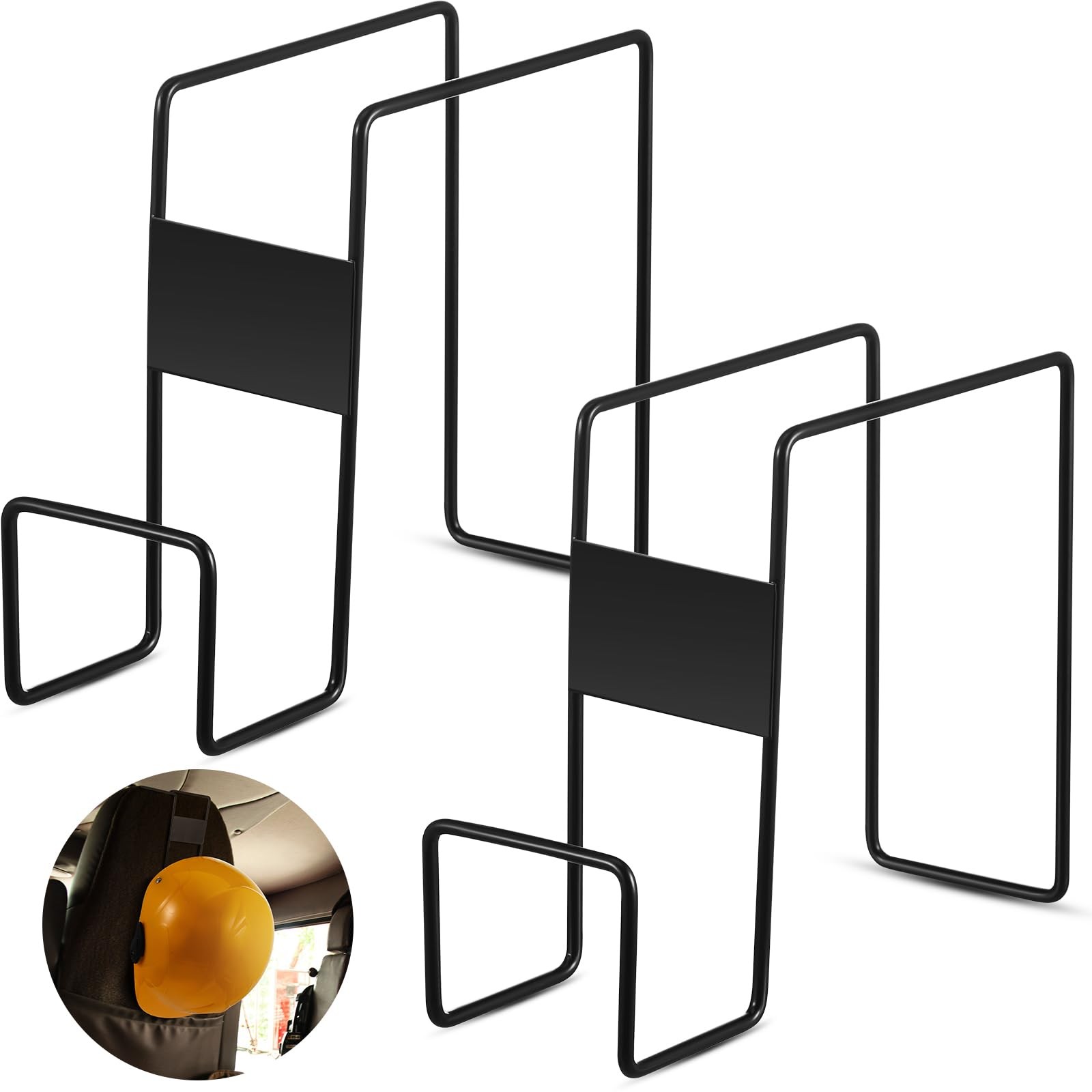 Sturdy Steel Hard Hat Rack 2 PCS Heavy Duty Holder for Truck Seat Hanger