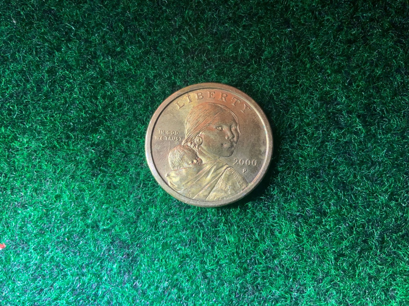 Sacagawea Wounded Speared Eagle 2000 P 1$ Dollar Coin Toning