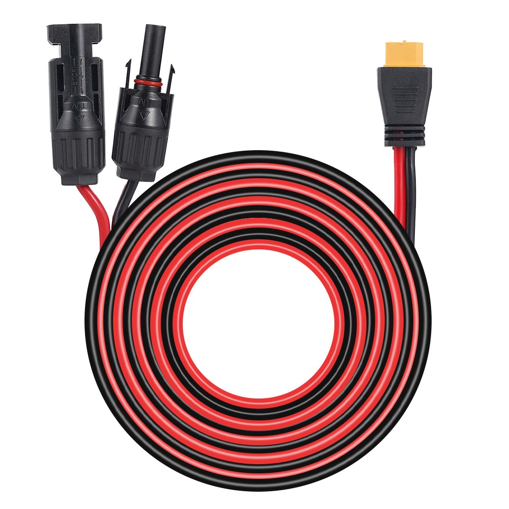 12 AWG XT60 Female to Solar Connector Solar Panel Extension Charging Cable USA