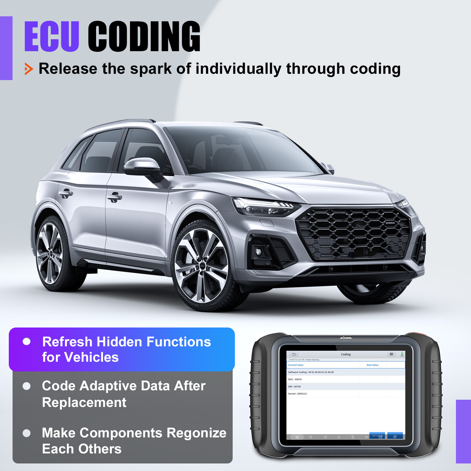 XTOOL D8S Automotive Diagnostic Tool E.CU Coding Full System Topology Mapping