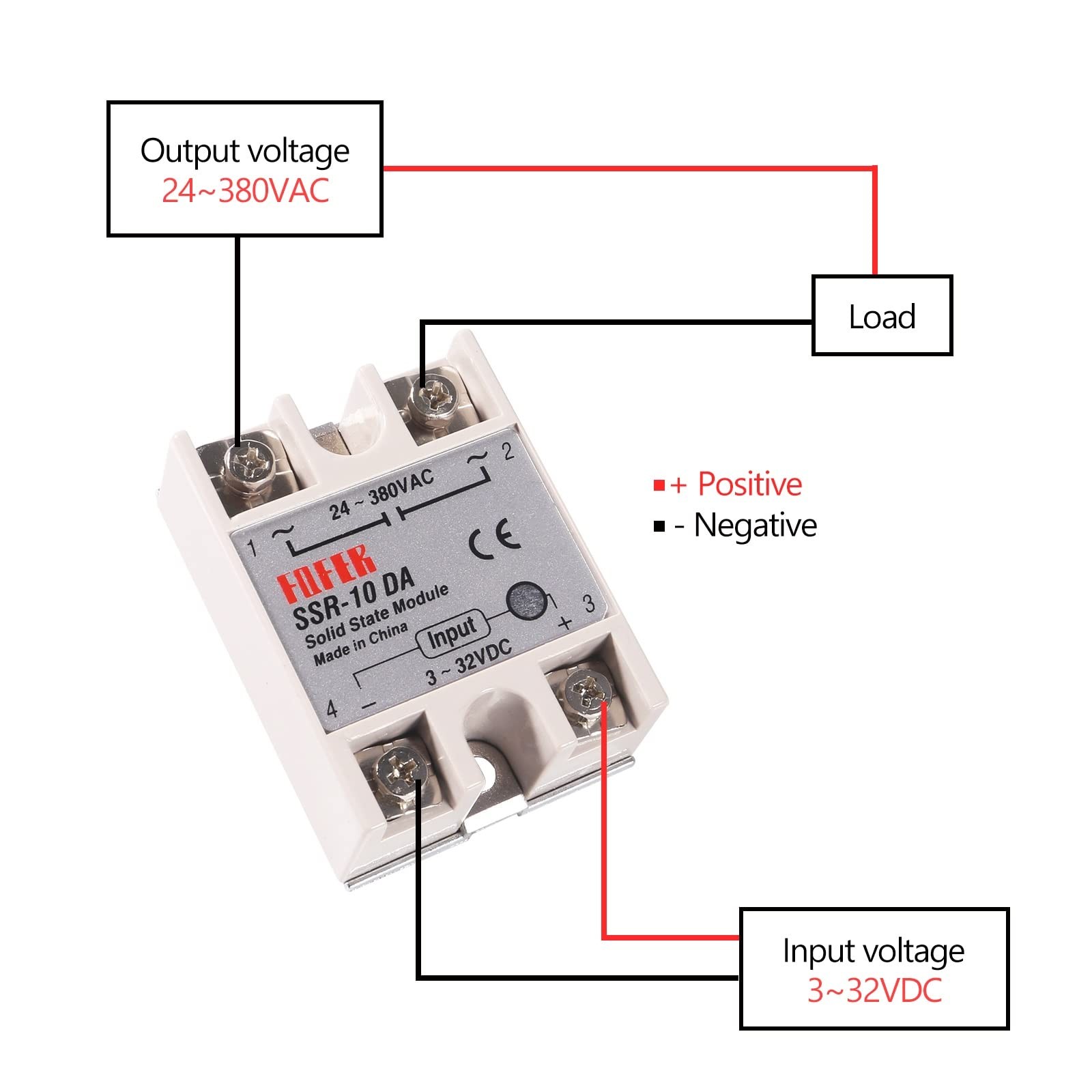 3pcs SSR-10DA Solid State Relay Single Phase Semi-Conductor Relay Module Inpu...