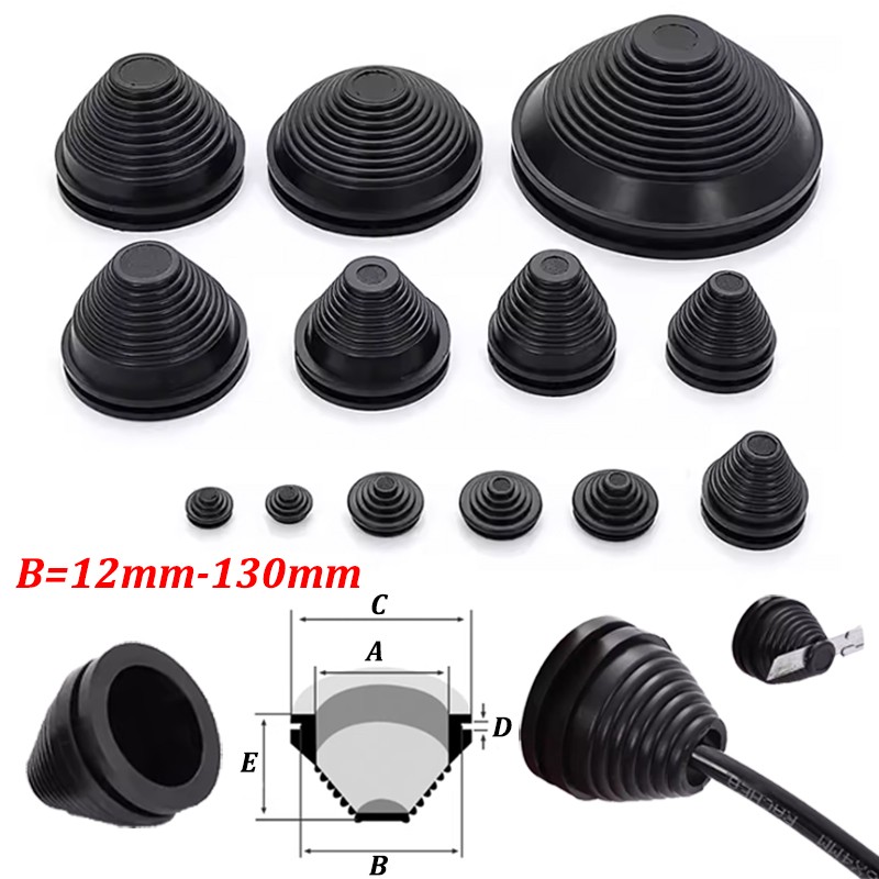 Black Rubber Tapered Wiring Grommets Gaskets Cable Firewall Plug Bung Ø 12-130mm