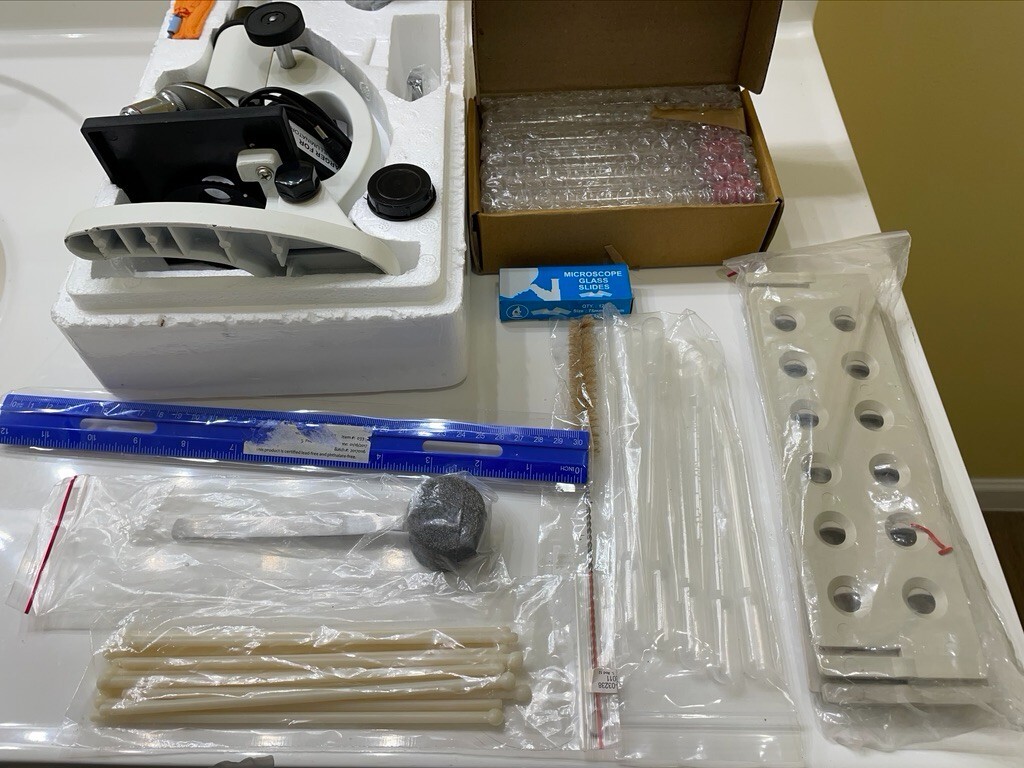 Microscope with equipment new with open box nice Christmas gift