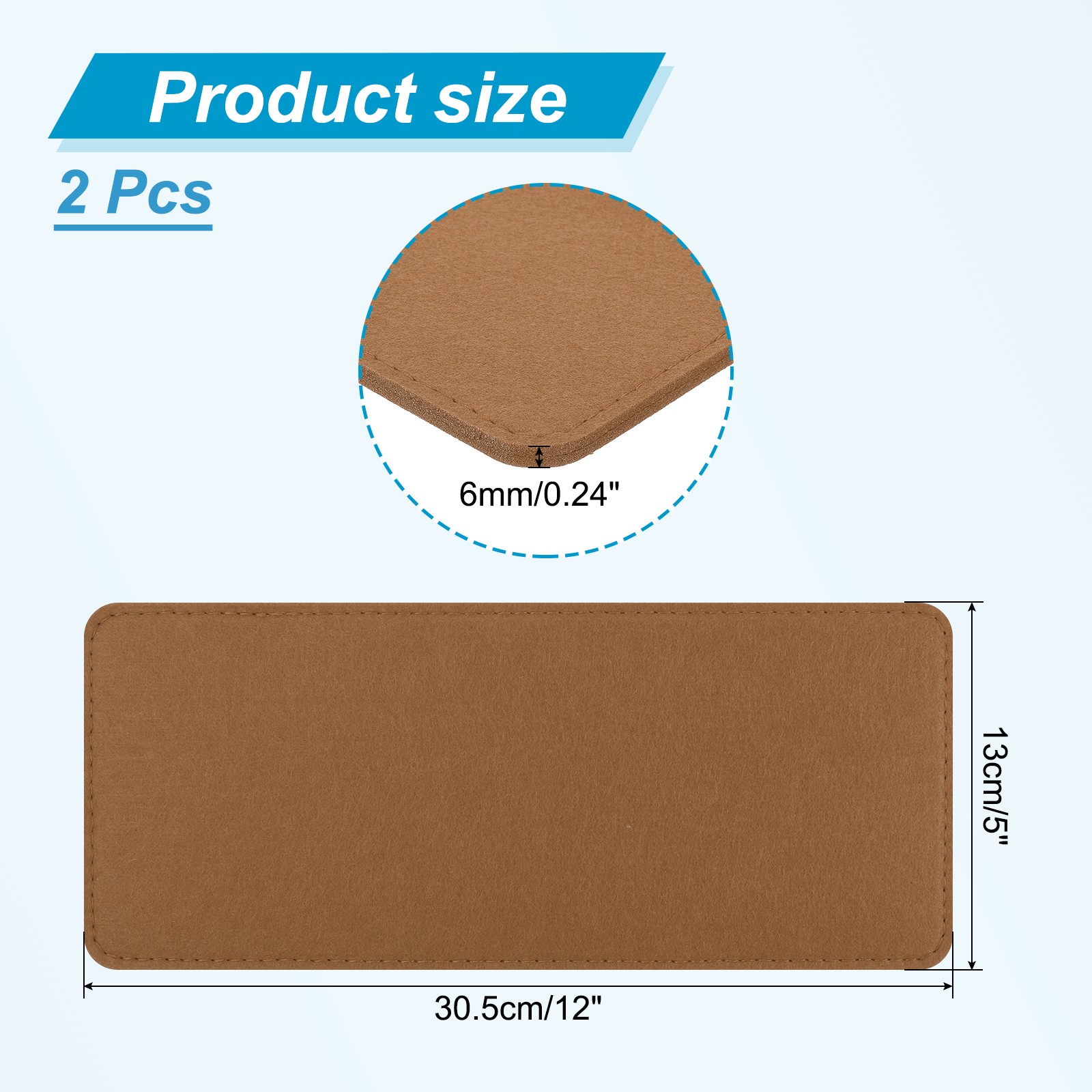 12''×5'' Felt Bag Base Shaper, 2pcs Bag Bottom Organizer Rectangle, Brown