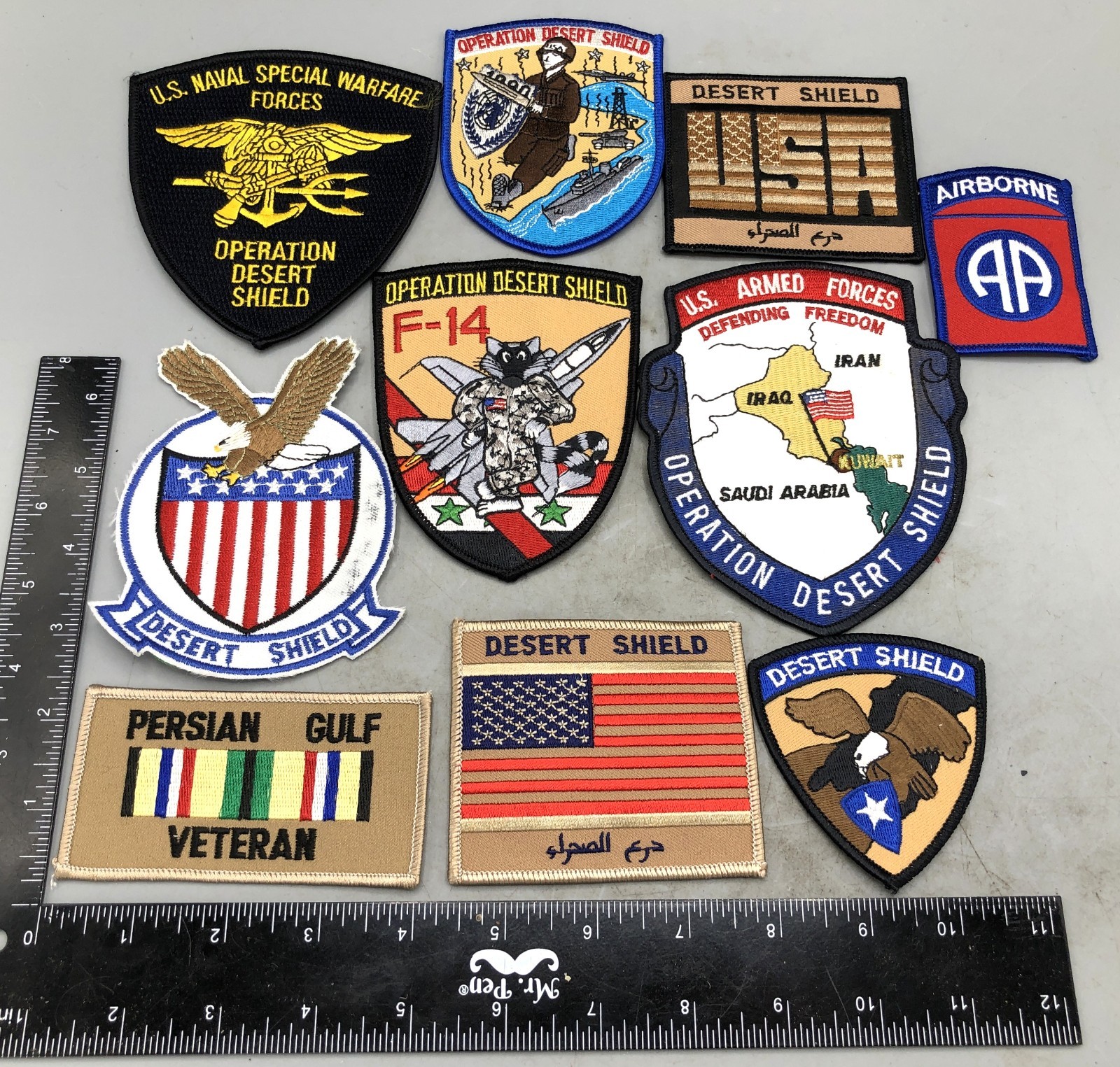 Lot of 10 Desert Storm Desert Shield Gulf War Army Air Force Marine Morale Patch