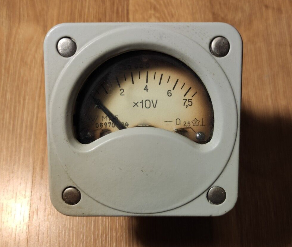 Vintage analog DC Voltmeter 75V Model M145 1984 year USSR Soviet Union