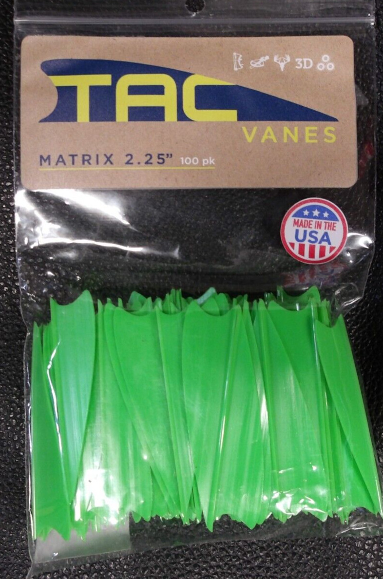 @NEW@ 100- TAC Vanes Matrix 225! Green 2.25" MADE IN THE USA