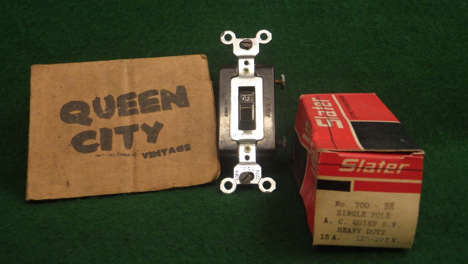 New Vintage Slater 700-BR wall toggle light switch single pole Heavy Duty 15A