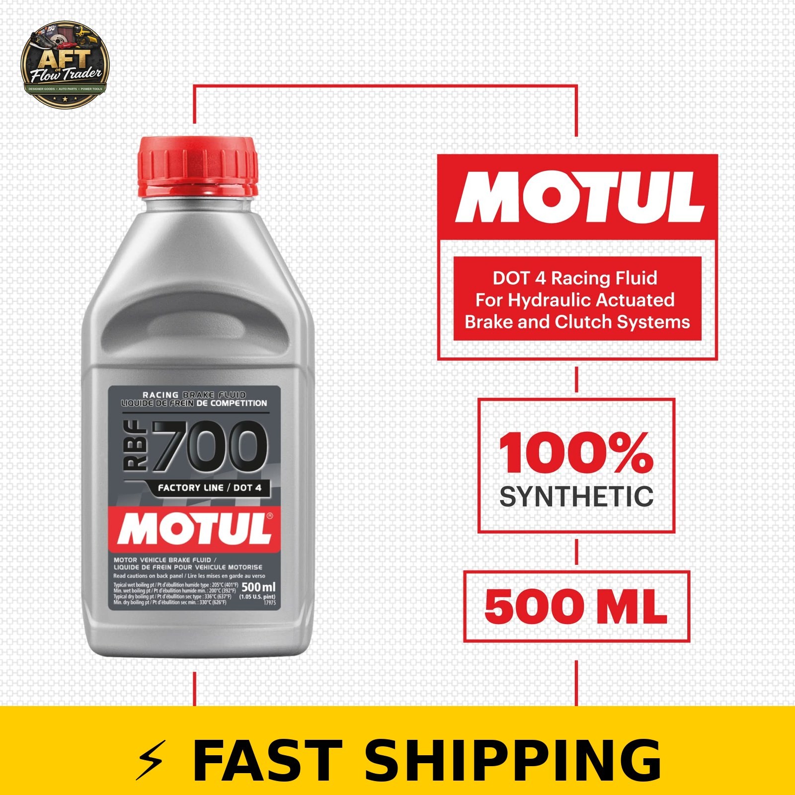 Motul RBF 700 Synthetic Brake Fluid DOT 4 - High Performance