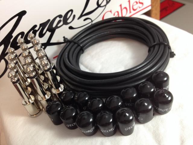 George L's 155 Pedalboard Effects Cable Kit LARGE .155 Black / Nickel 15/14/14