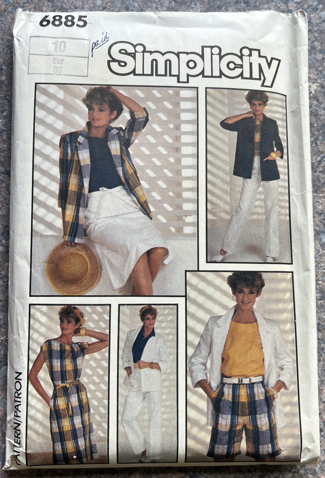 Simplicity 6885 Misses 80's outfit collection - Size 10 - Uncut - 1985