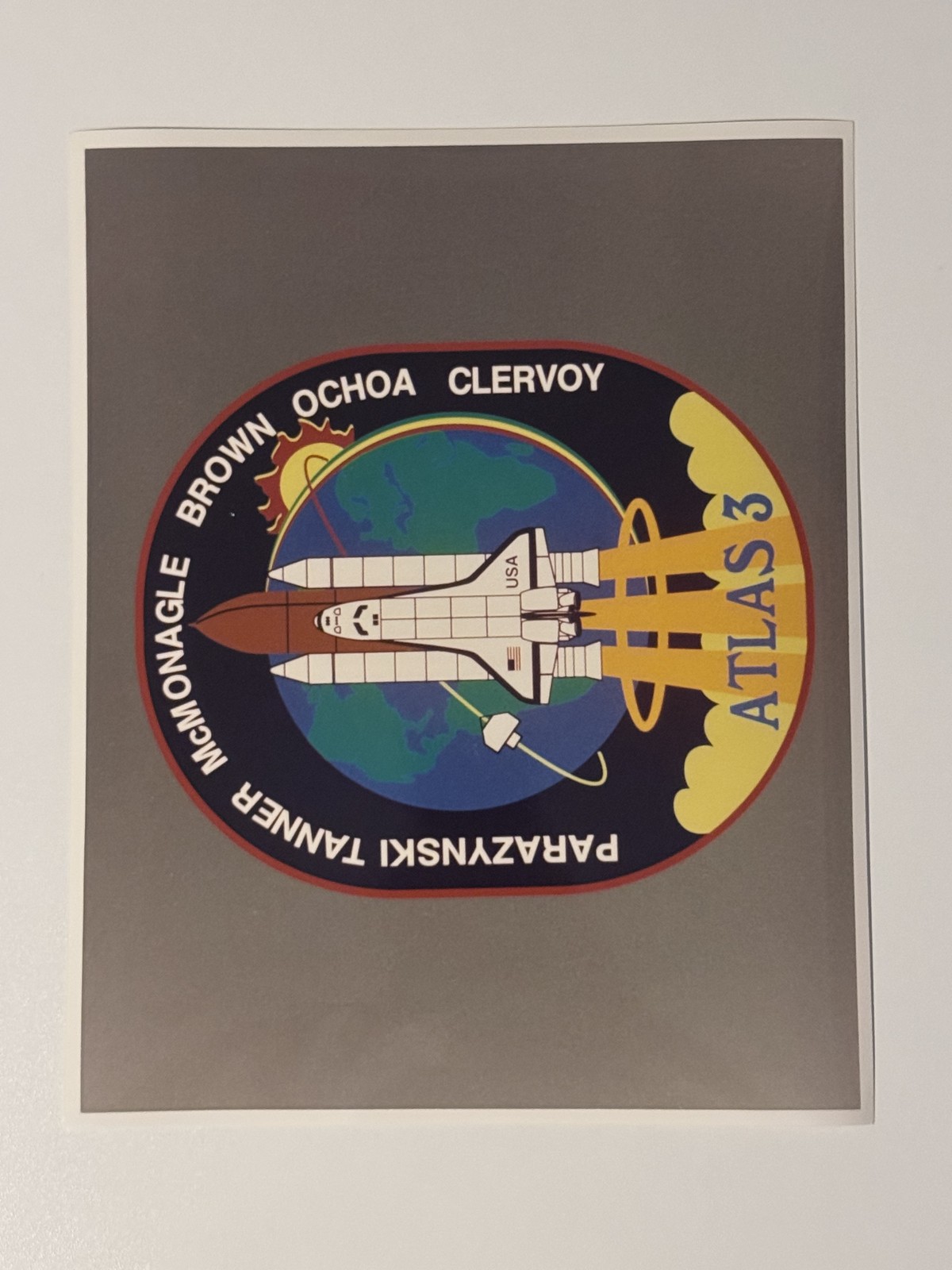 NASA STS-66 Mission Patch Shuttle Launch Illustration Press Photo