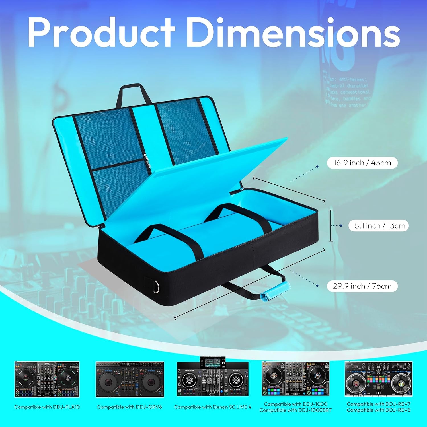 DJ Controller Case Compatible with DDJ-FLX10/ DDJ-GRV6/ REV5/ REV7/ SC LIVE 4/10