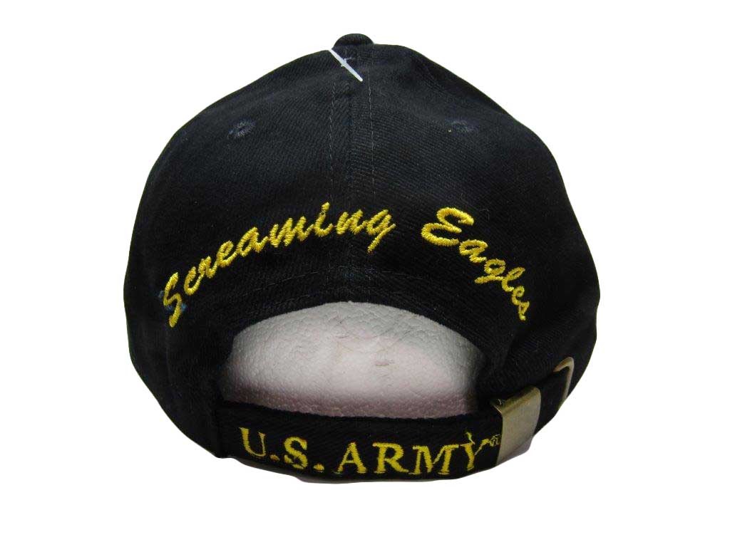 Army 101st Airborne Screaming Eagles Division Black Embroidered Cap Hat