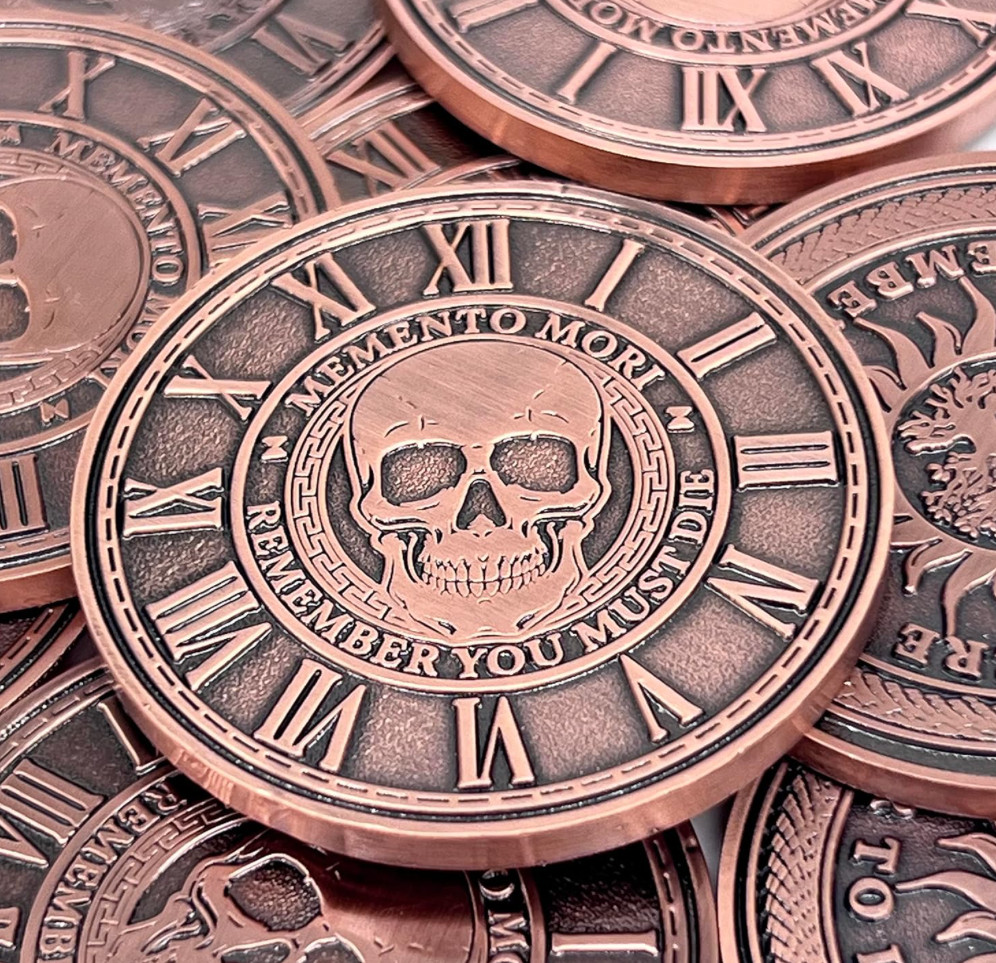 Memento Mori Coin Stoic Coins Momento Mori Medallion Skull Coin Challenge Coins