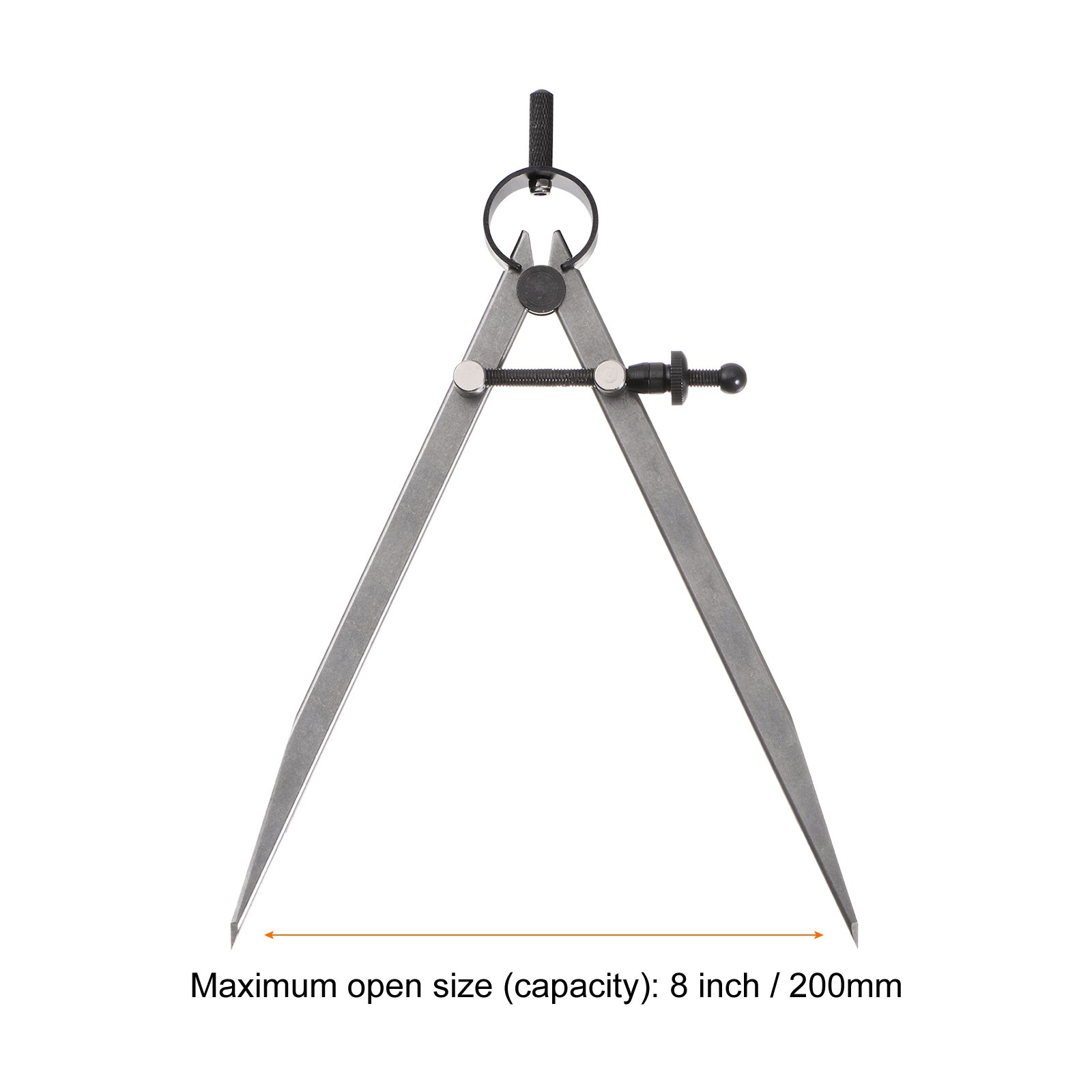 Spring Joint Caliper 8" 200mm Spring Divider Caliper with Solid Nut, Flat Leg
