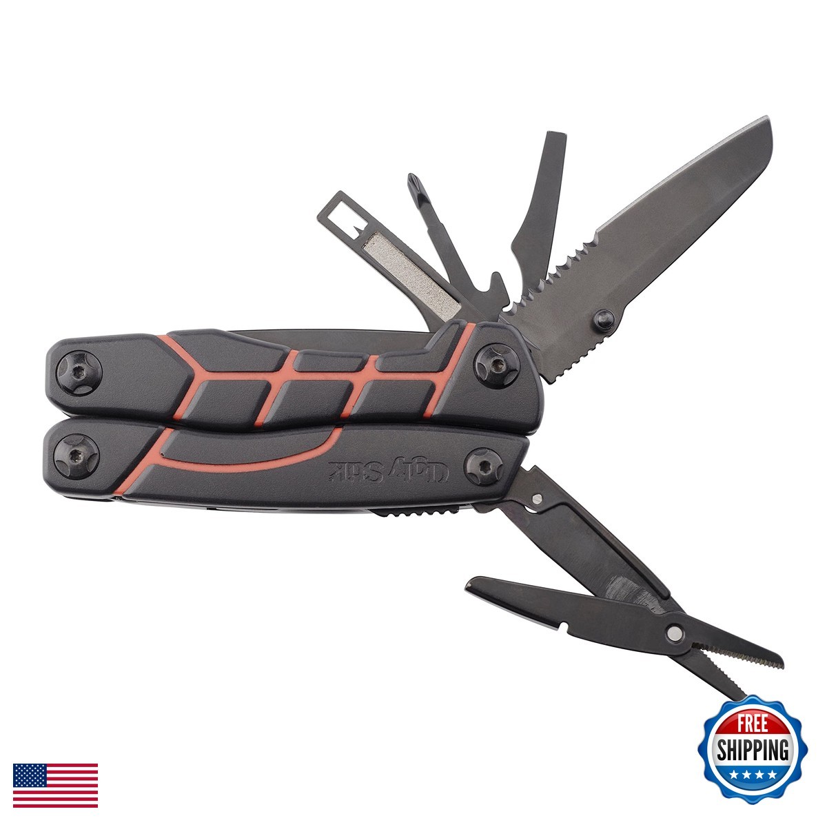 Ugly Stik USTOOLMT 11-in-1 Fishing Multitool with Pliers Scissors Knife