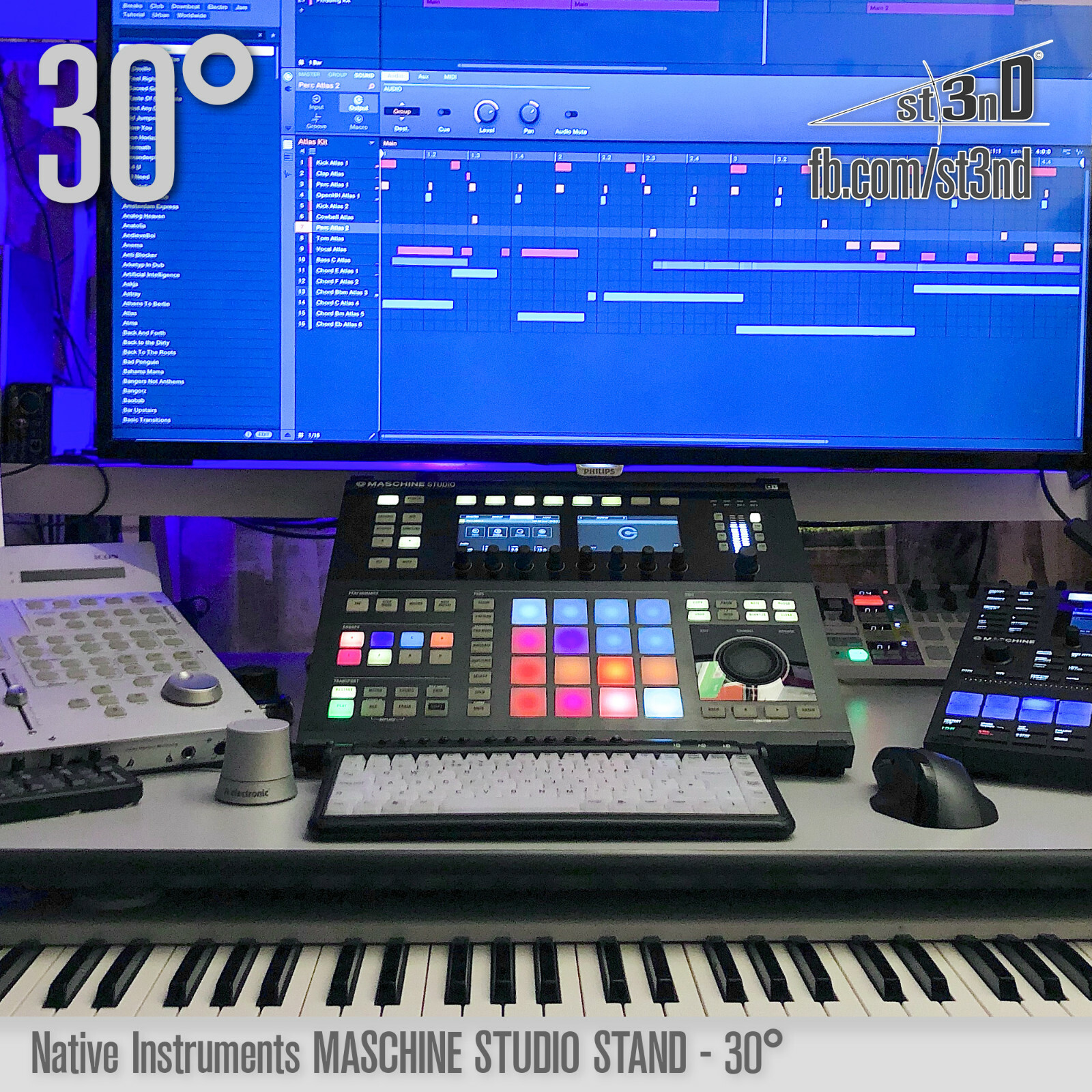 NI MASCHINE STUDIO STAND - 30 degrees - 3D printed - 100% Buyer Satisfaction