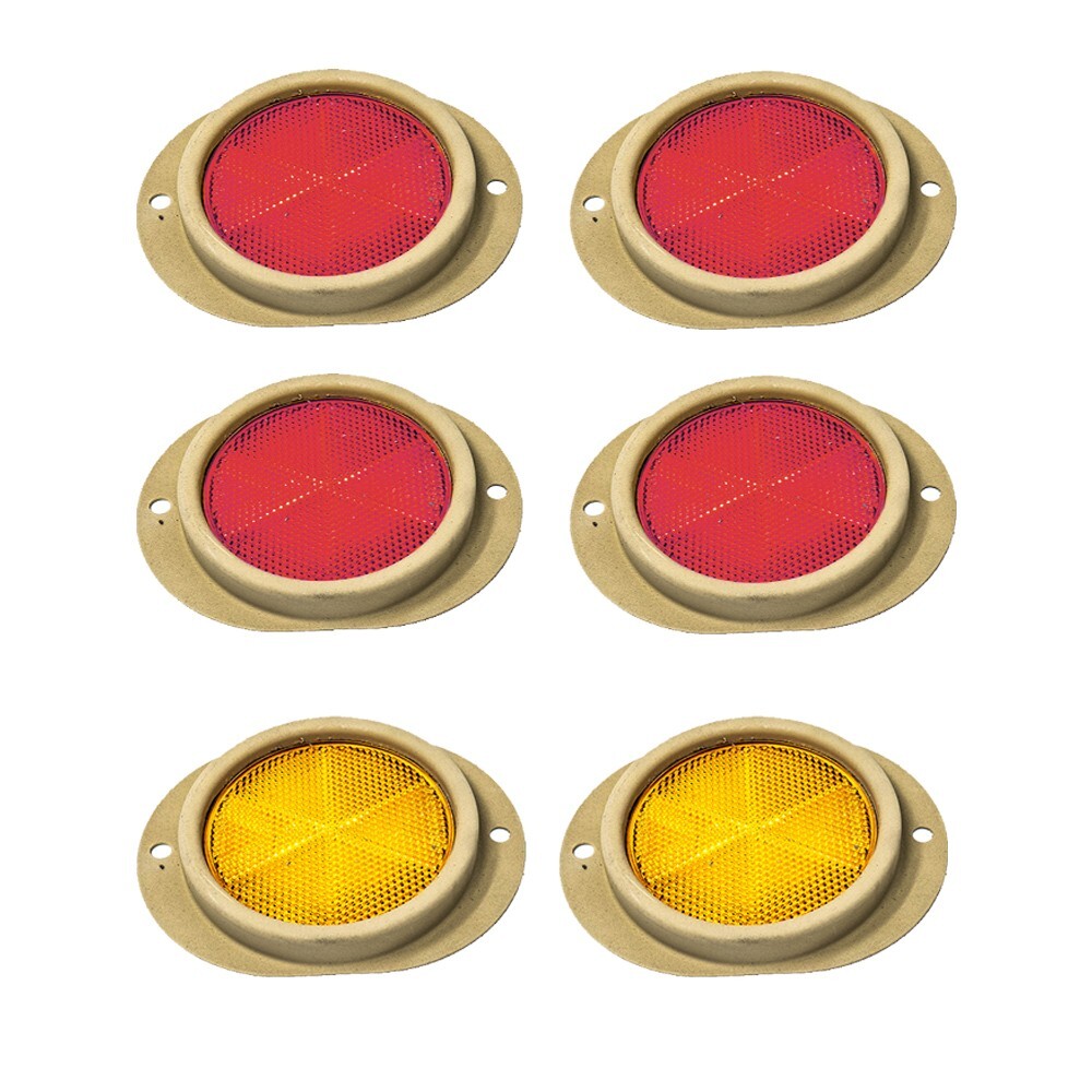 Reflector Kit 6pc TAN(4Red/2Yellow) for Humvee All Military Wheeled Vehicle