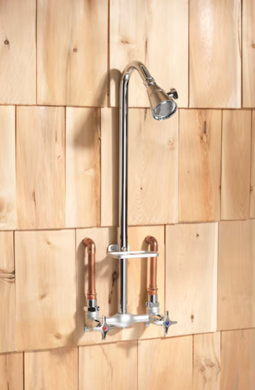 🚿 Homewerks  Utility Shower Kit Chrome Dual Handle Indoor/Outdoor