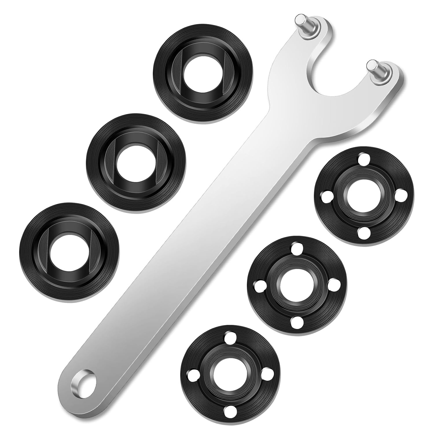 7PCS Angle Grinder Flange Wrench Kit 5/8-11 Flange Metal Lock Nut Wrench Kit