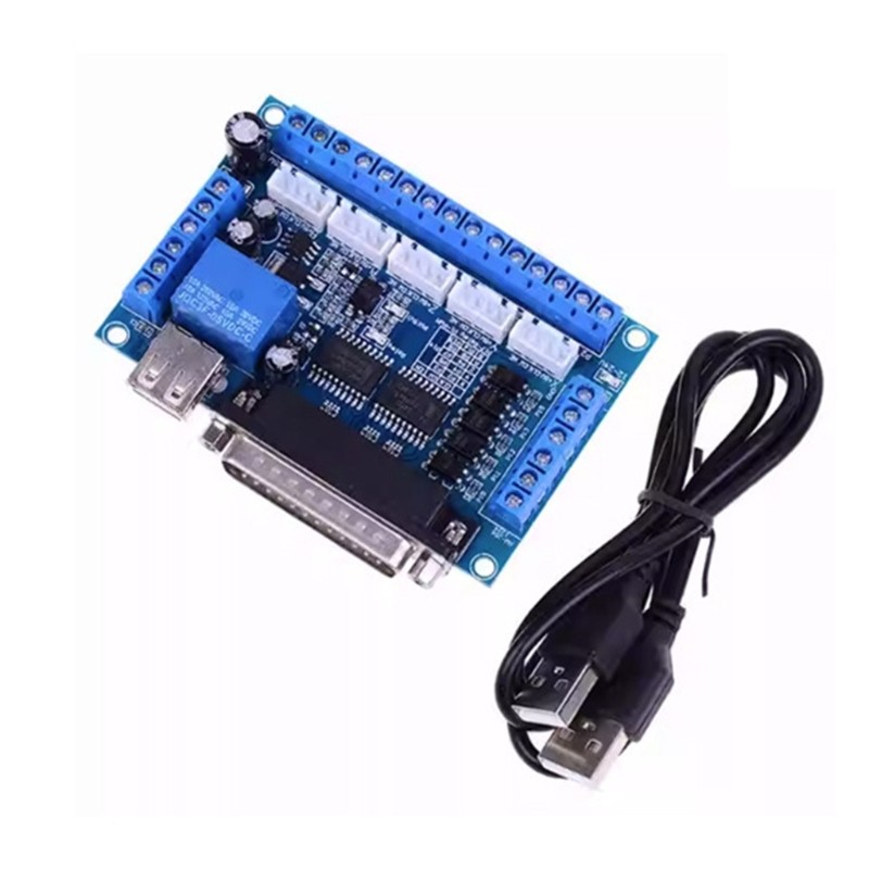 USB CNCs Adapters Breakouts Board for 5 Axises Steppers Motor Mach3 Support