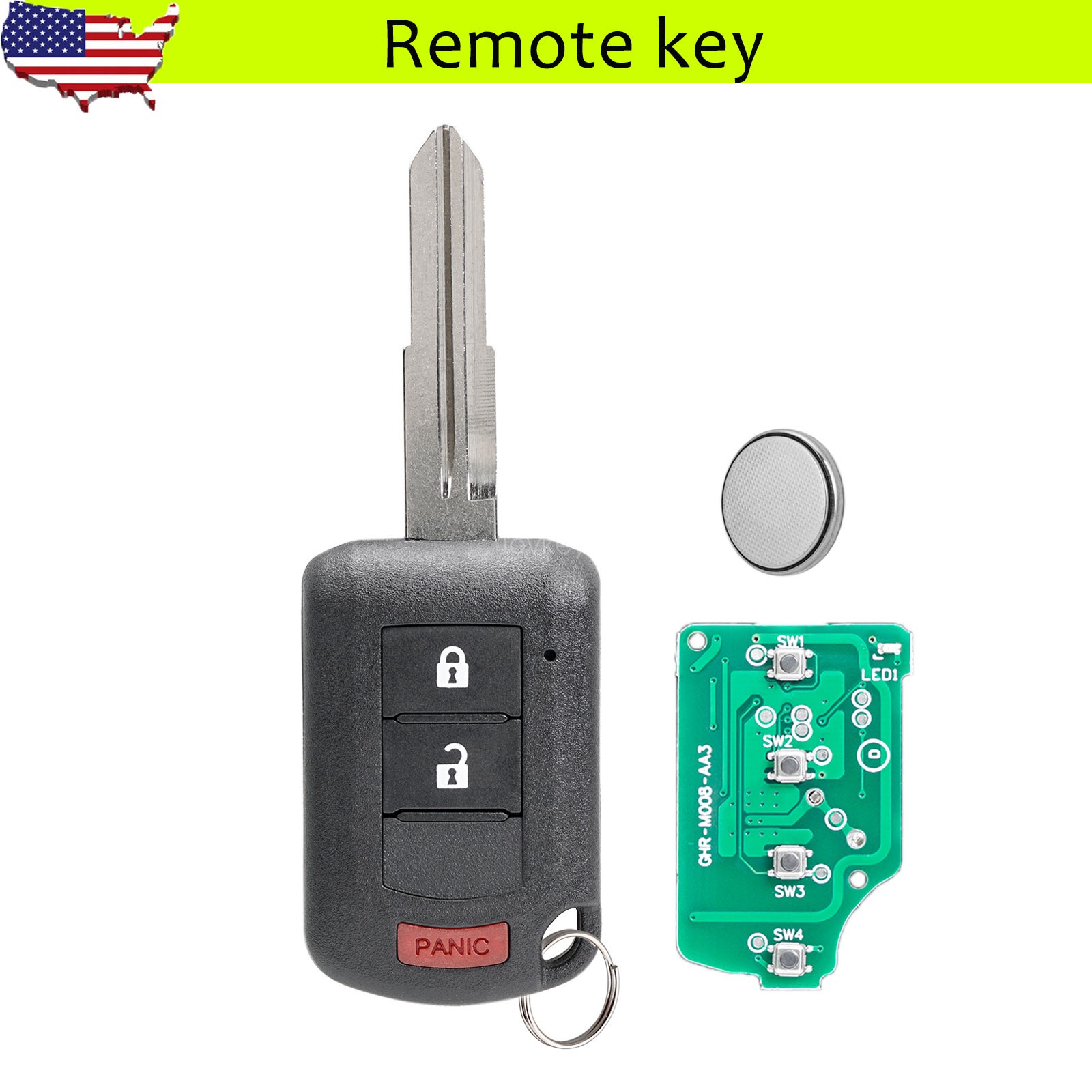 For 2015-2024 MITSUBISHI MIRAGE KEYLESS REMOTE KEY FOB OUCJ166N 315MHz 3 BUTTON