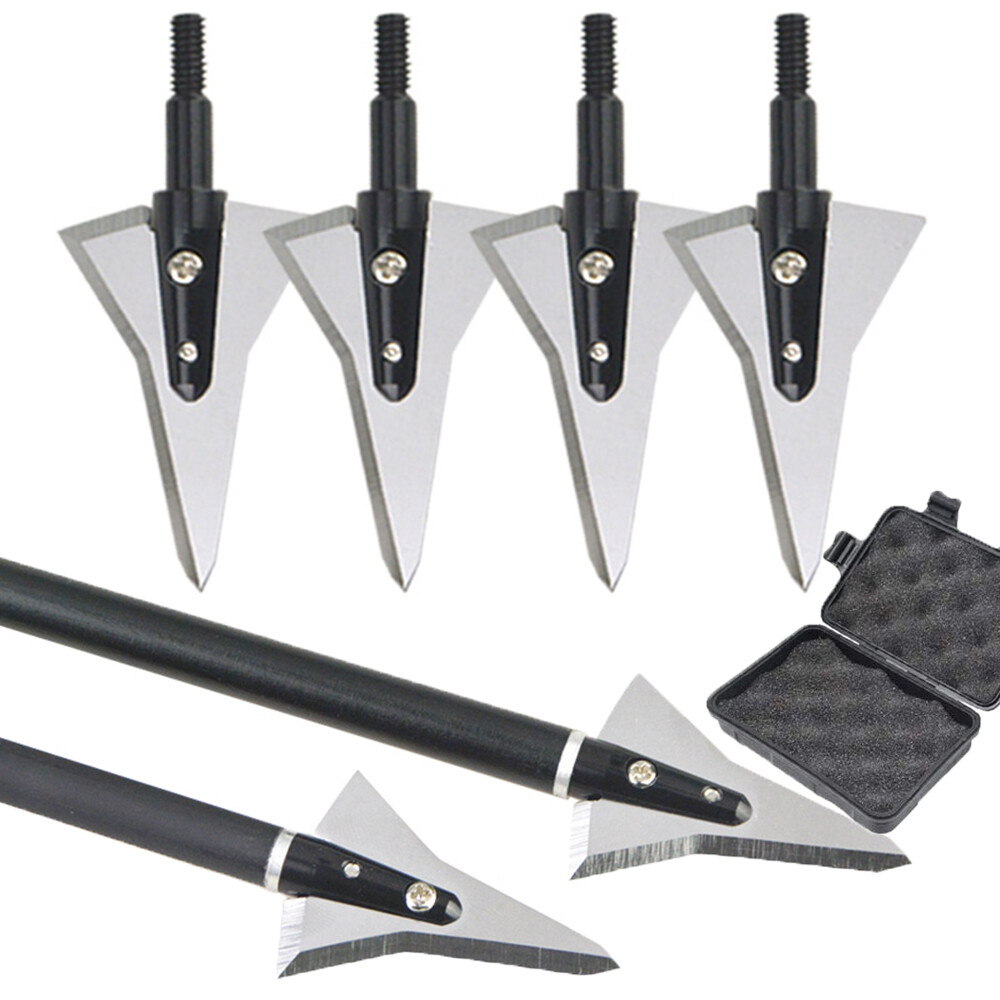 Archery Broadheads Blade Arrowheads 125gr Field Tips Recurve Bow Arrows Hunting