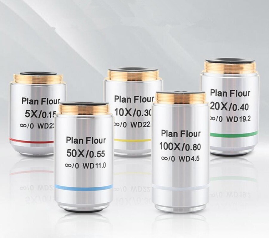 1PC 5/10/20/50/100X Plan Flour Semi-apochromatic Infinity System Objective Lens