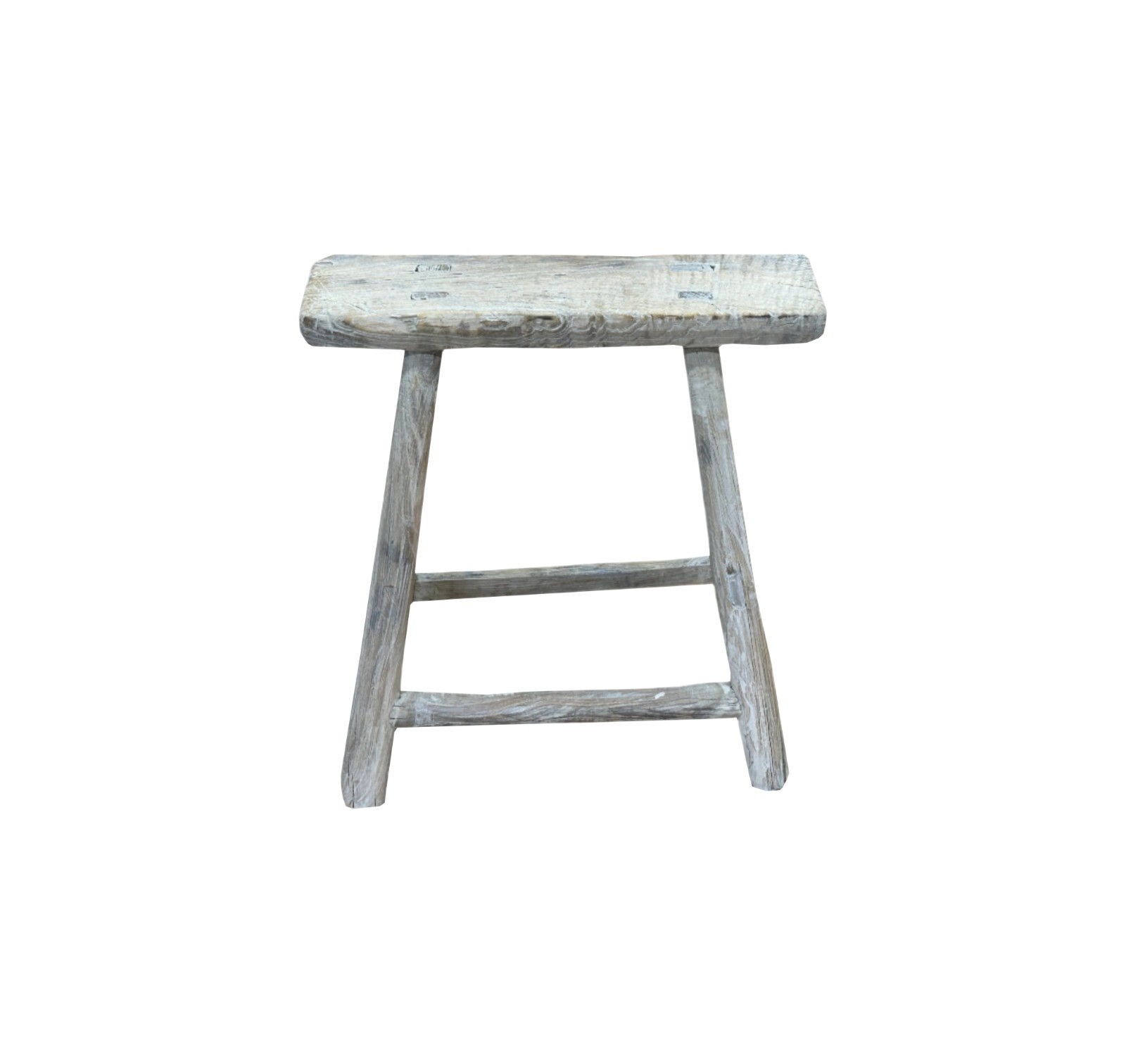 Rustic Raw Rough Wood Grain Rectangle Slim Stool Bench Side Table ws4586
