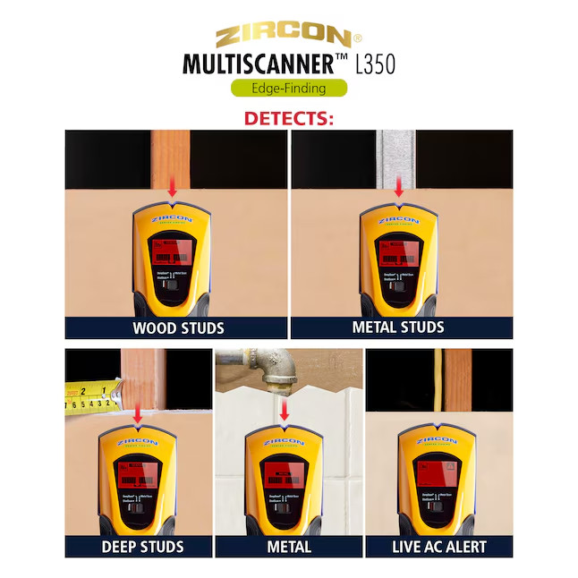 Zircon Multiscanner L350 OneStep Stud Finder in Wood and Metal 3 Modes New