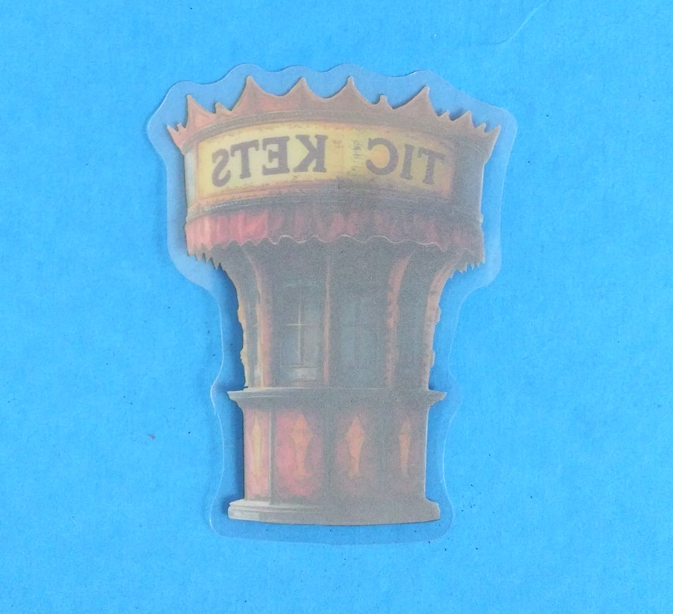 Red Ticket Booth Transparent Circus Sticker 2.5" x 2" (G)