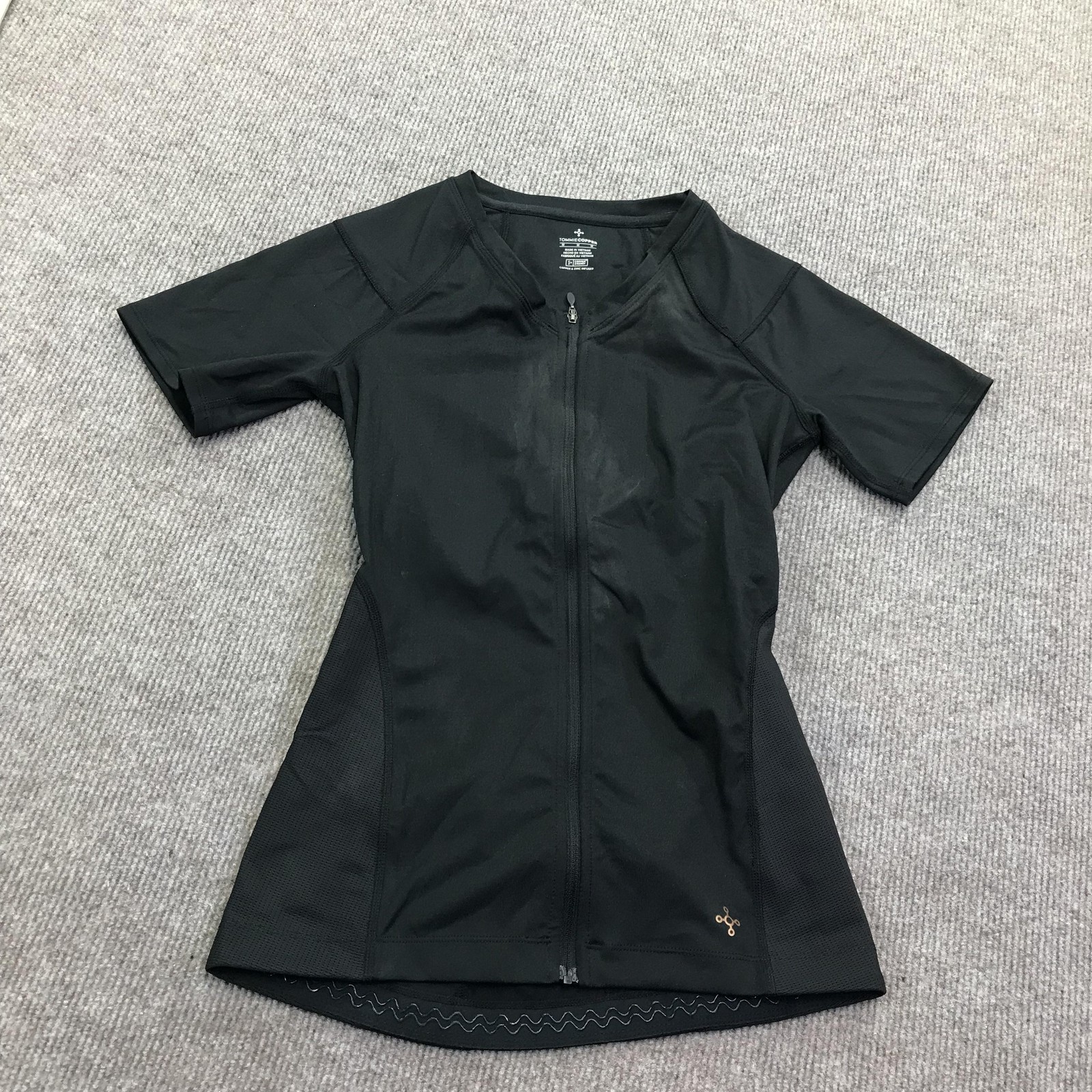 Tommie Copper Womens Back Support Compression Shirt Medium Black Short Sleeve