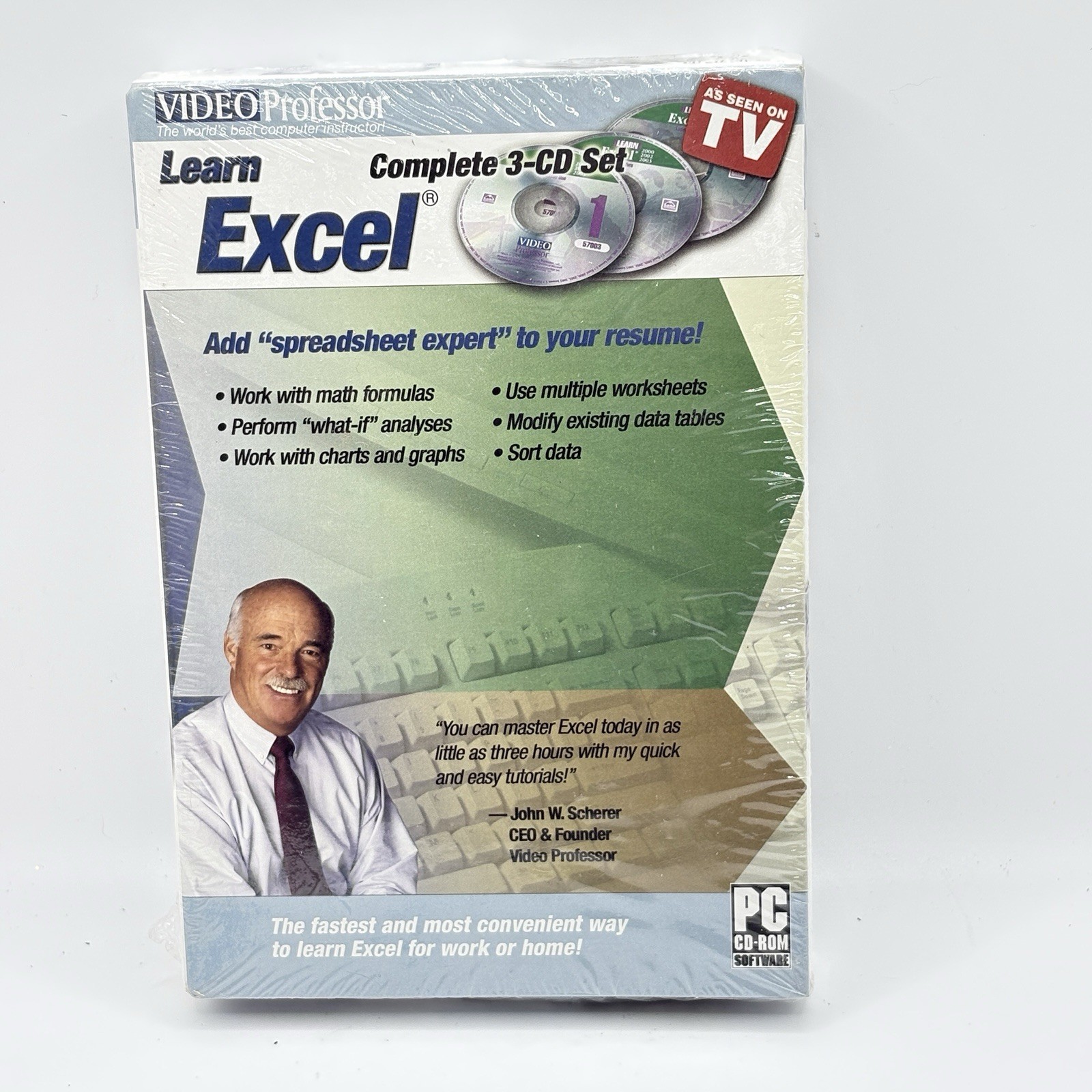 Video Professor Learn Excel PC Software Complete 3 CD Set