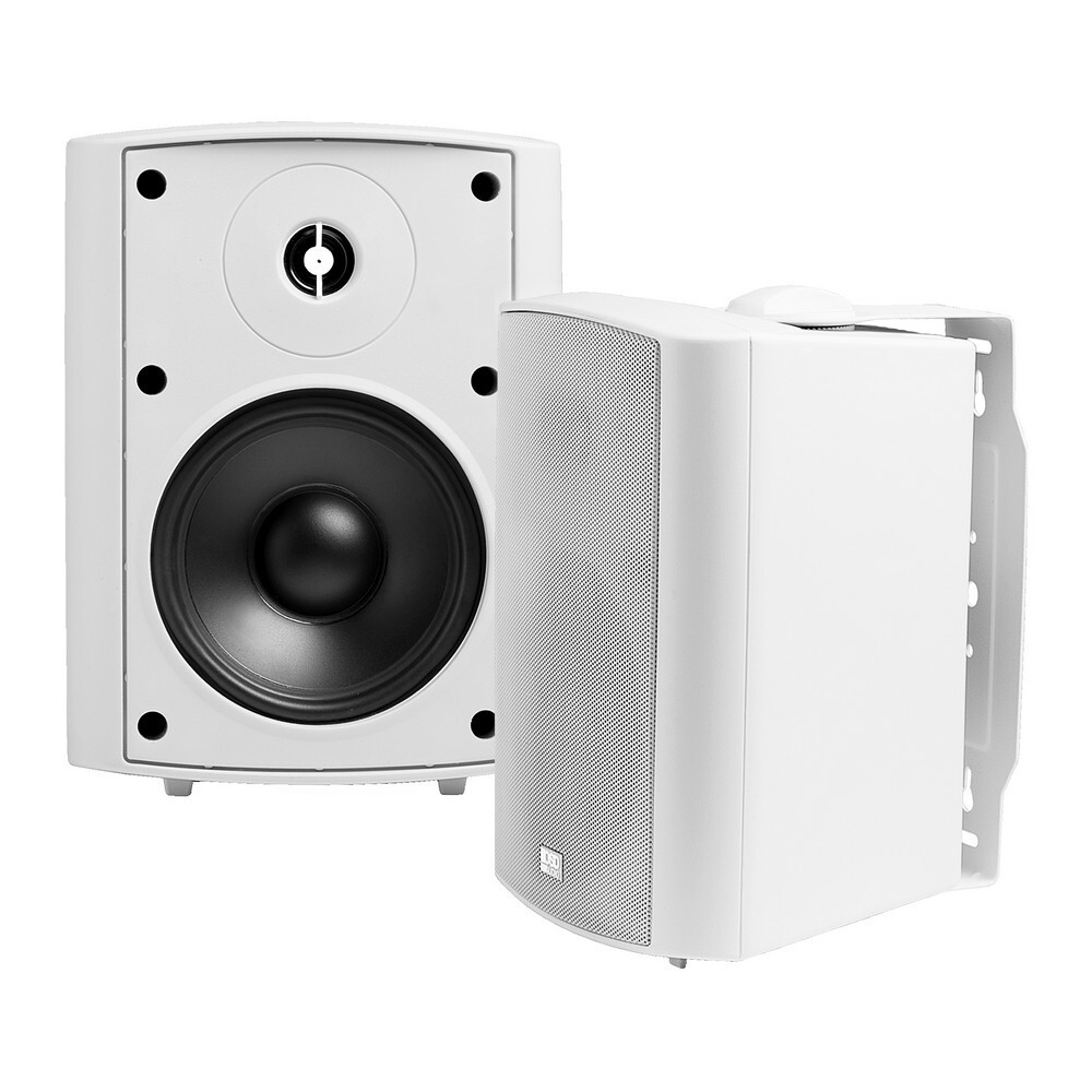 5.25" Patio Surface Mount Speakers 120W Outdoor Rated 70V Tap White Pair AP520