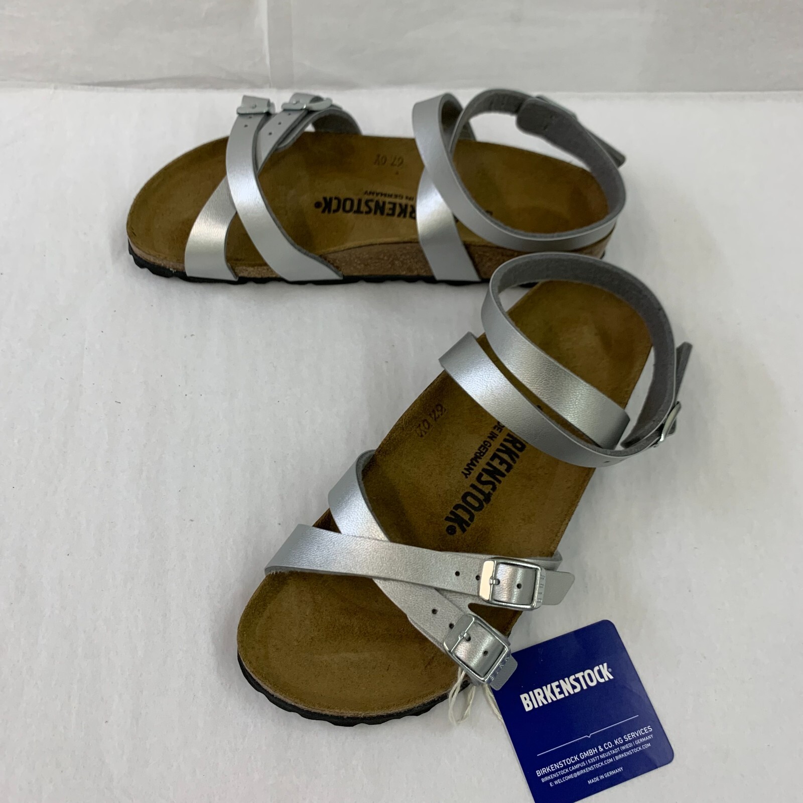 Birkenstock New w/ Box Blanca Silver Birko-Flor Narrow Width - Select Size